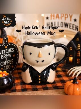 Halloween Vampire Mug - Black & Cream